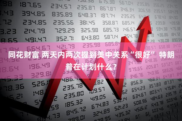 同花财富 两天内两次提到美中关系“很好” 特朗普在计划什么？